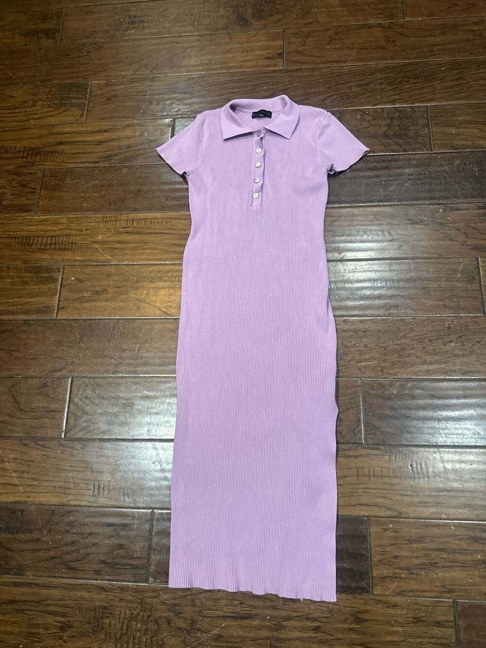 House of Harlow 1960‎ Lavender Ribbed Polo Midi Dress